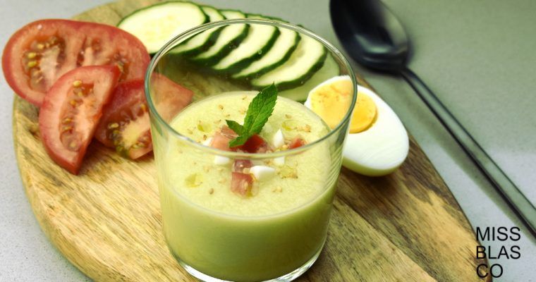 cucumber soup in a glass