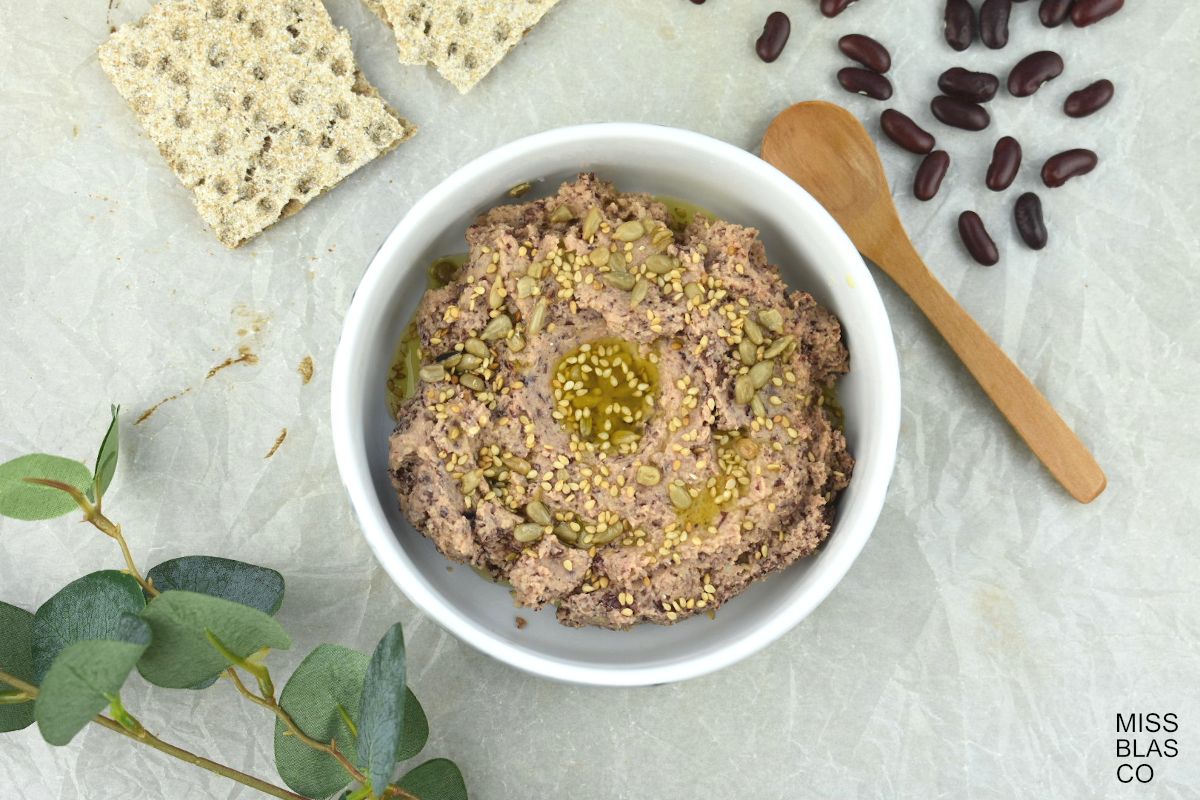 Red Kidney Bean Hummus in a bowl