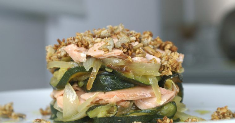 crumble de salmón sin harina