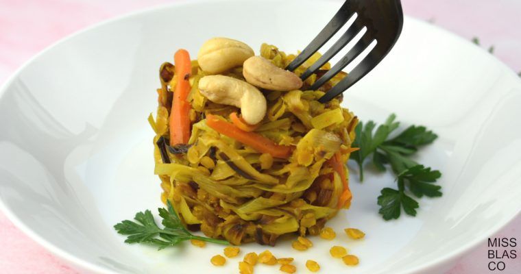 salteado de lentejas rojas