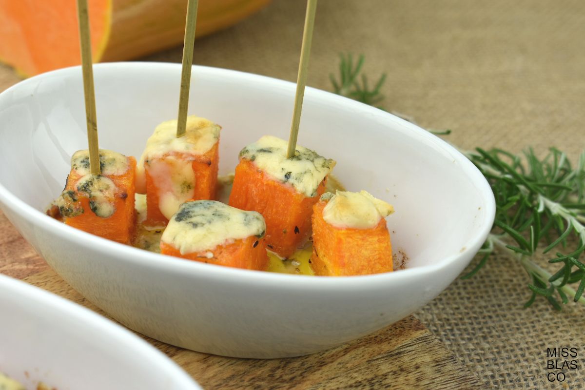 Pumpkin Bites and blue cheese appetizer