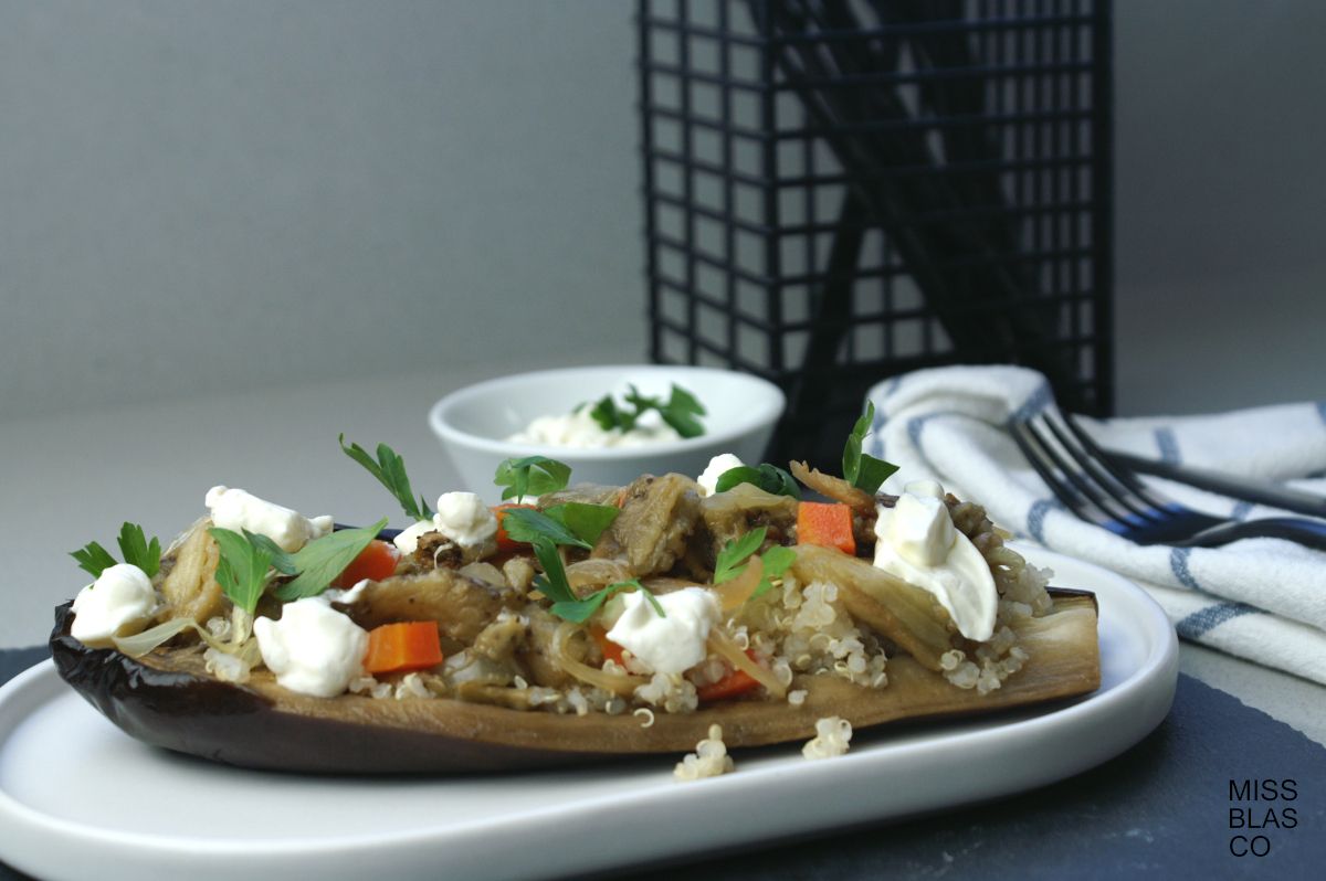 quinoa stuffed eggplants