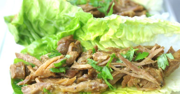 Carnitas lettuce taco