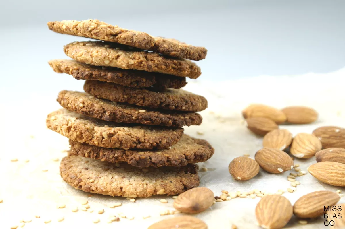 homemade gluten free Almond seed cookies with raw almonds