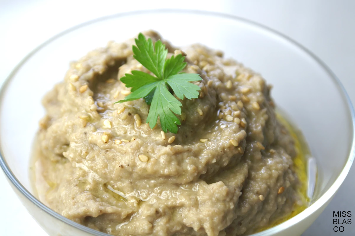 baba ganoush with parsley