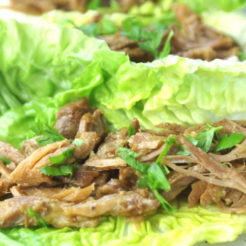 Carnitas lettuce taco