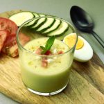 cucumber soup in a glass