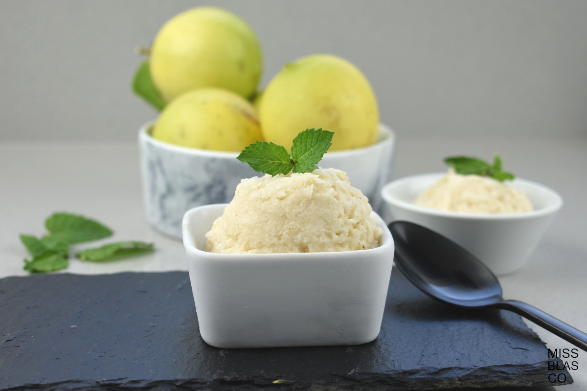 Lemon sorbet bowl