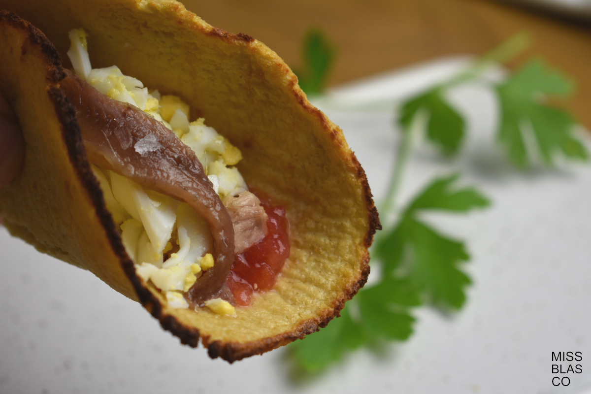 Gluten-Free Cauliflower Tortillas with anchovies