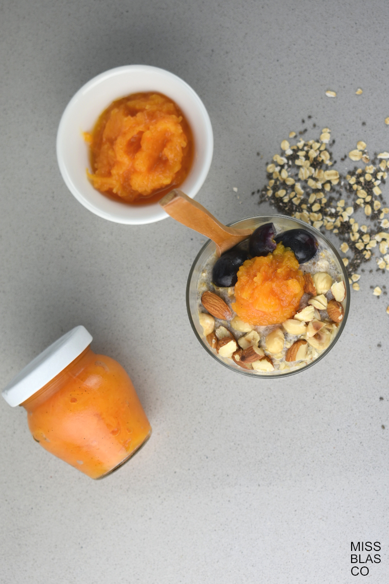 Oat, Psyllium, and Chia Pudding and pumpkin compote