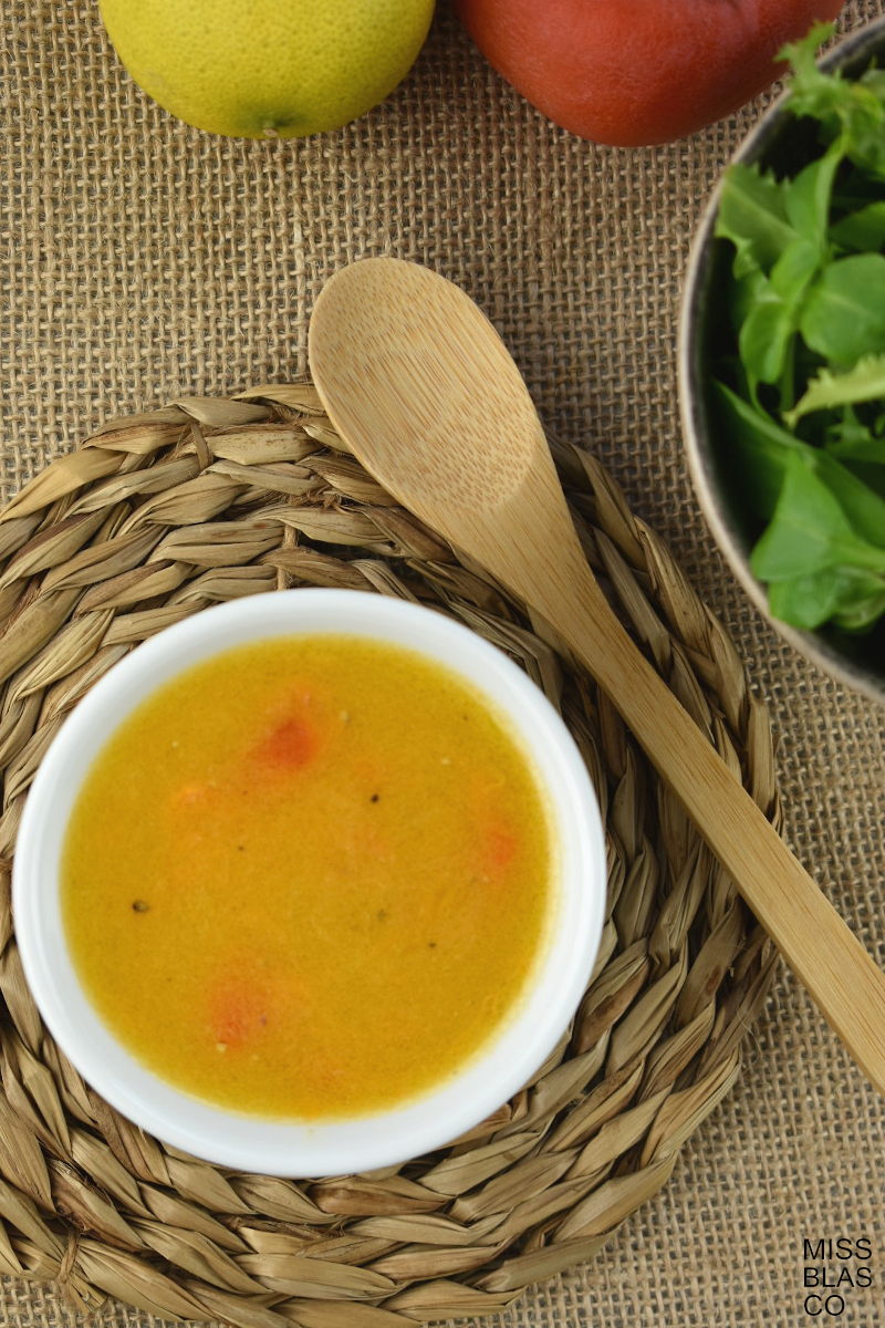 Persimmon Mustard Vinaigrette and lettuce salad