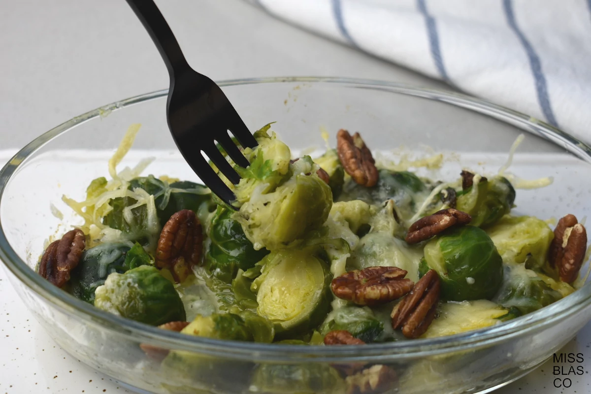 blue cheese and pecans Brussel sprouts